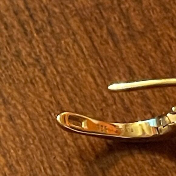 New Sterling silver 14k plated cubic zirconia butterfly dangle earrings - Picture 4 of 5